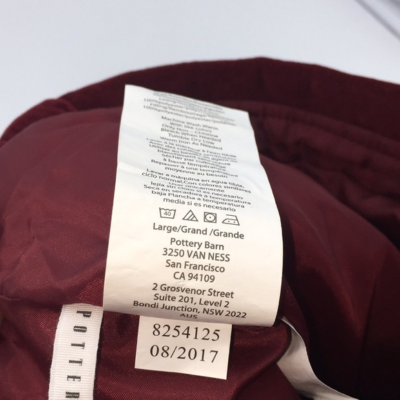 Pottery Barn Velvet Christmas Stocking Red “Bruce” - Picture 6 of 13